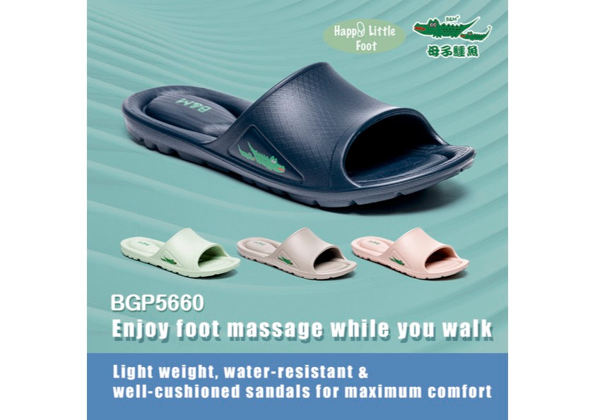 Taiwan B&M 母子鳄鱼 Light weight slip-on massage sandals BGP 5660