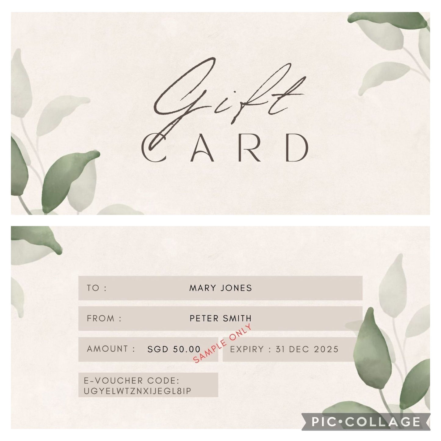 E-gift Card $50
