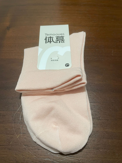 Ladies pastel colour breathable soft cotton socks