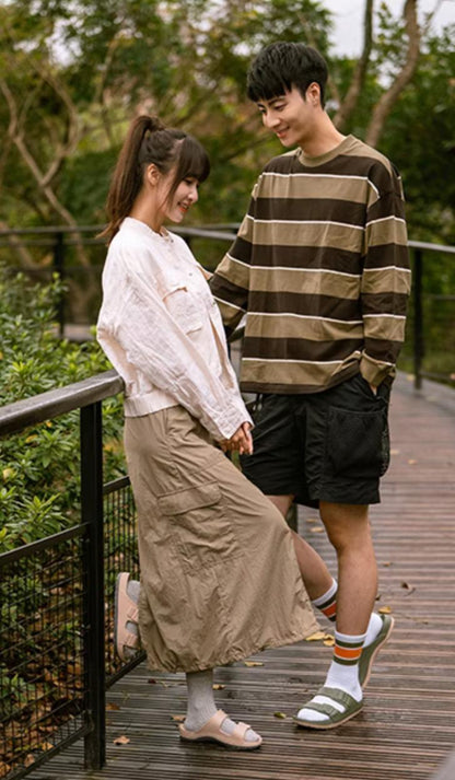 Taiwan B&M 母子鳄鱼 Two-colour tone sandals for casual wear BCU 5829 (Highly recommended product)