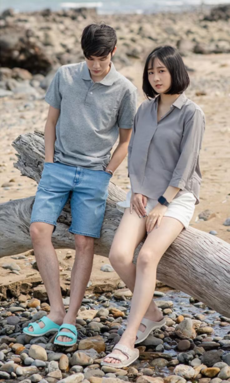 Taiwan B&M 母子鳄鱼 Two-colour tone sandals for casual wear BCU 5829 (Highly recommended product)